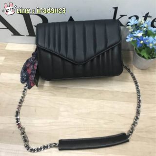 Zara QUILTED CROSSBODY BAG WITH SCARF ของแท้ ราคาถูก