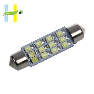 หลอดไฟ 12 LED 3528-SMD สีขาว ทรงโดม สําหรับติดตกแต่งภายในรถยนต์ ขนาด 42 มม.