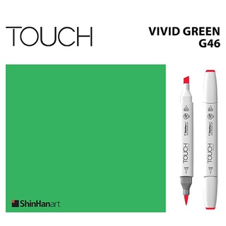 TOUCH TWIN BRUSH MARKER G46 (VIVID GREEN) / มาร์คเกอร์หัวพู่กัน-หัวตัดขนาดกลาง รหัส G46 (VIVID GREEN)