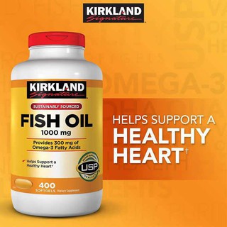 น้ำมันปลาเคิร์กแลนด์ Kirkland Fish Oil 1000 mg. 400 Softgels อย่าเสี่ยงซื้อสินค้าปลอม