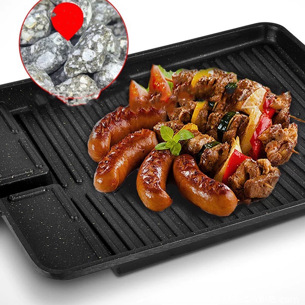 กระทะปิ้งย่างเกาหลี (Brec) ทรงผืนผ้า ขนาด 26x32 ซม. - รูปที่ 4