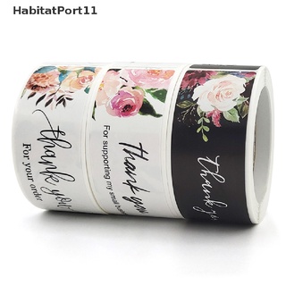 Habitatport สติกเกอร์ฉลาก ลายดอกไม้ Thank you for your order สําหรับติดตกแต่ง 120 ชิ้น ต่อม้วน