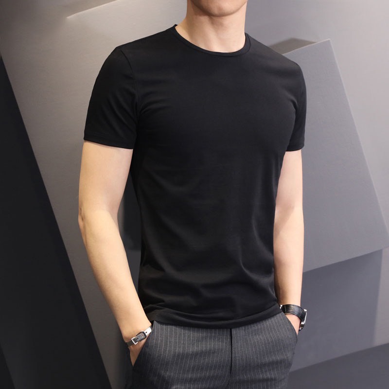เสื้อยืดสีพื้นคอกลม เสื้อเปล่า ยืดแต่ไม่ย้วย  ยับยากแบบไม่ต้องรีด  ไม่จางหาย#04000