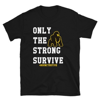 เสื้อยืดผ้าฝ้ายพิมพ์ลายขายดี เสื้อยืด ผ้าฝ้าย 100% พิมพ์ลายกราฟฟิค Only The Strong Survive Basic Softstyle Gildan