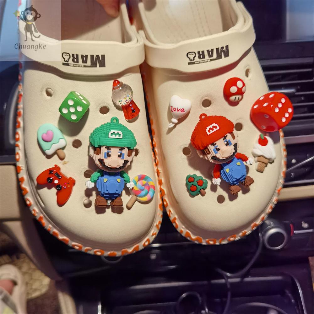 DIY ที่ติดรองเท้า crocs สไตล์น่ารัก ตัวการ์ตูนติดรองเท้า ตกแต่งสวยงาม รูปแบบการ์ตูน ตัวติดรองเท้าหัวโต
