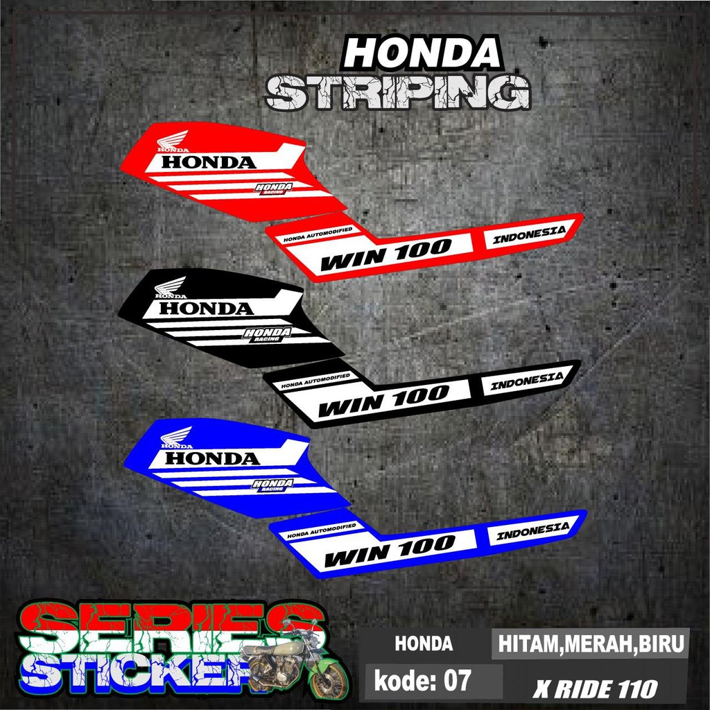 Honda WIN 100 Racing Road Race Design Striping Sticker - WIN Motorcycle Variation List Sticker (07)