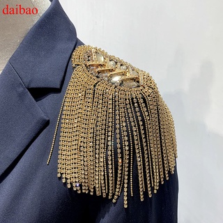 Daibao 1pcs เข็มกลัดแฟชั่นเครื่องประดับเข็มกลัดไหล่ Rhinestones Epaulettes