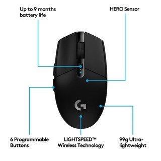 🔥ขายดีมาก🔥⚡️เมาส์เกมมิ่งไร้สาย⚡️ Logitech G304 Lightspeed Wireless Gaming Mouse 12,000 DPI ประกัน 2 ปี