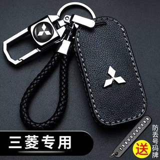 Keyless รีโมทกุญแจรถหนังฝาครอบปลอกกุญแจสำหรับโลโก้ Mitsubishi Triton Outlander Mirage ASX Lancer EVO PAJERO GRANDIS GALANT Xpander