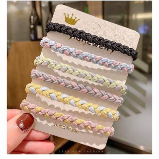 Handmade Braid Hair Rope / Candy Color Thicken Ponytail Holder Casual Bracelet / Elastic  Rubber Bands Hairband