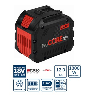 BOSCH แบตเตอรี่ ProCORE 18V 12 Ah รุ่น 1600A0193R รับประกันศูนย์ 6 เดือน