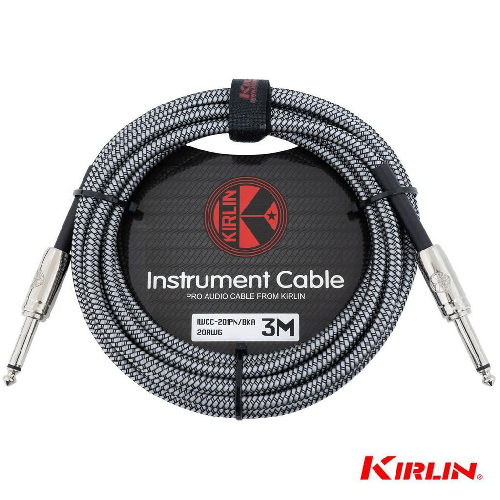 Kirlin® IWCC-201PN 3M สายแจ็คกีตาร์ (Balck) สายแจ็ค 3 เมตร แบบถัก ป้องกันสัญญาณรบกวน (Guitar Instrument Cable 3m)..