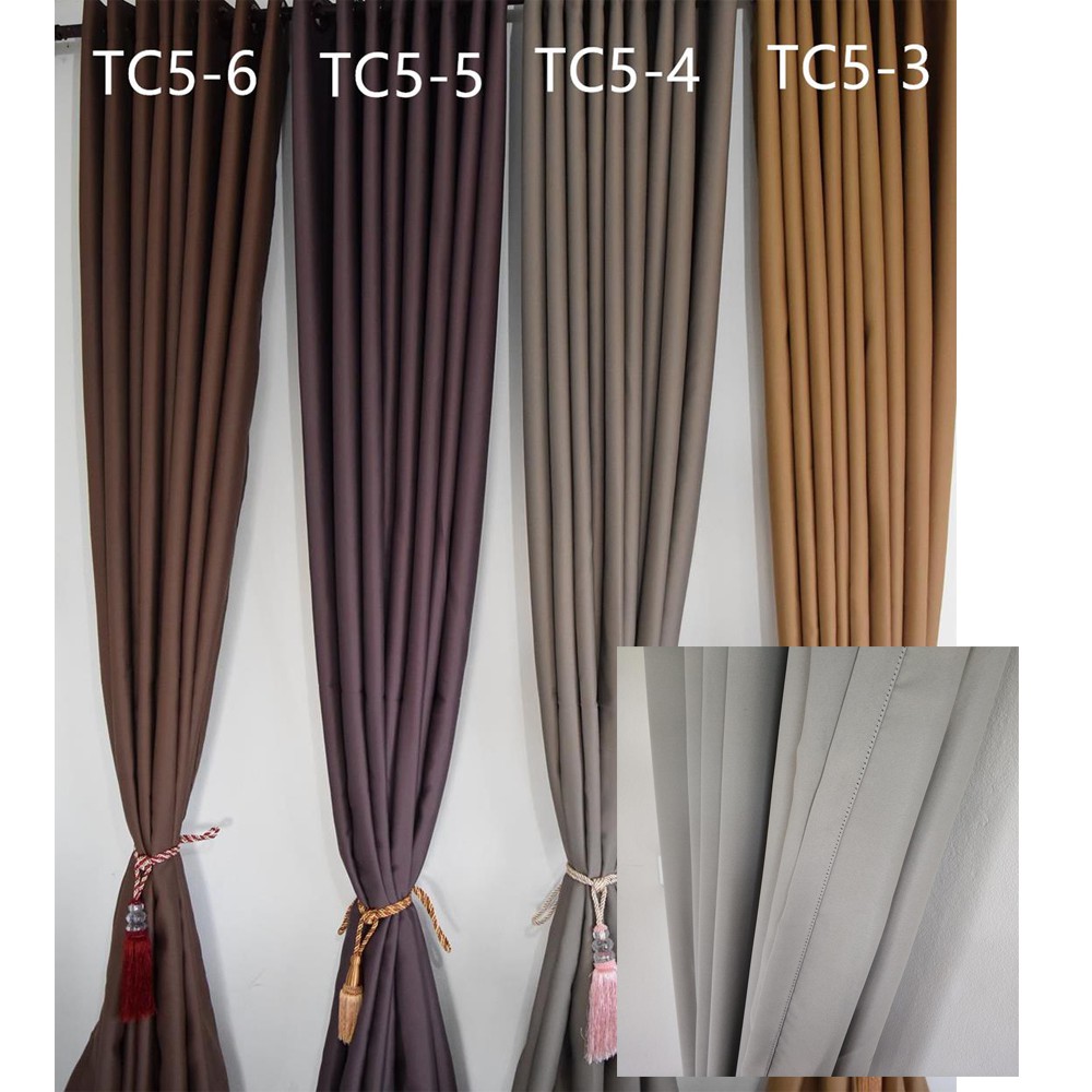 Curtain design ผ้าม่านประตูและหน้าต่างกันแสงได้ 70 % เนื้อผ้าพื้นด้าน มีให้เลือกหลายสี/ขนาด TC5
