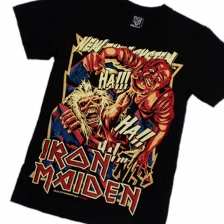 เสื้อยืดผ้าฝ้าย แขนสั้น พิมพ์ลาย IRON MAIDEN RUN 12R102 คุณภาพสูง สําหรับผู้หญิงS-3XL