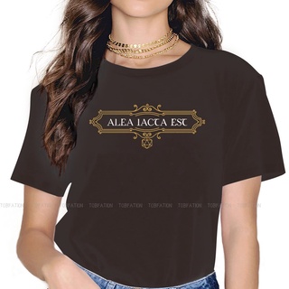 เสื้อผ้าผชAlea lacta est dice d20 เสื้อยืดลําลอง สําหรับเด็กผู้หญิง แขนสั้น พิมพ์ลาย pillars of eternityS-5XL