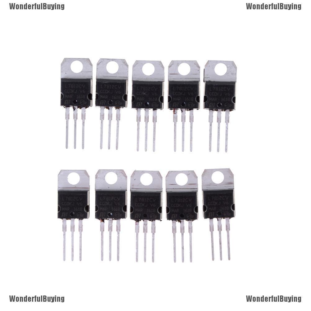 Wbth ไอซี L7812CV L7812 TO-220 แรงดันไฟฟ้า 12V 10 ชิ้น