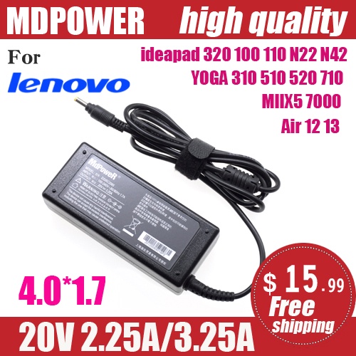 20V 2.25A/3.25A 4.0*1.7MM AC Adapter Charger For Lenovo YOGA 310 510 520 710 MIIX5 7000 Air 12 13 ideapad 320 100 110 N2