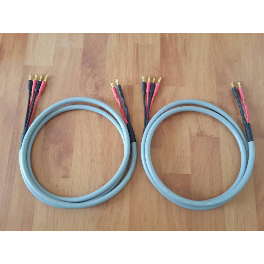 *แบบไม่หุ้มหนังงู สายลำโพง Bi-Wire Canare รุ่น 4S11 Made in Japan ขั้ว Banana PALIC แบบ 2 เส้น
