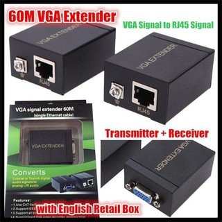 ตัวแปลงสัญญาณ VGA extender to RJ45 60m ต่อผ่านสายlan