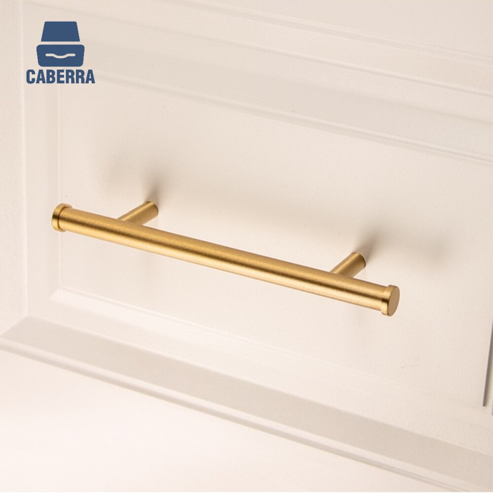 Golden Dresser ลูกบิด Solid Kitchen Cupboard มือจับประตูและลูกบิด Dresser ตู้จับ T Bar Knob เฟอร์นิเ