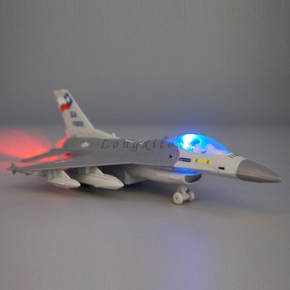 ของเล่นโมเดลเครื่องบินรบ 1:87 Diecast US F-16 Jet Fighter Fighting Falcon พร้อมเสียง และไฟ