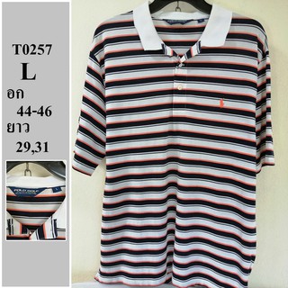 เสื้อโปโลแบรนด์แท้ มือสอง ไซด์ L อก 44-46 ยาว 29,31 รหัส T0257