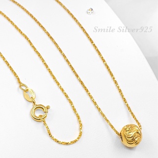 สร้อยคอเงินแท้ 92.5% Italy ชุบทอง24k ลาย Box twist
