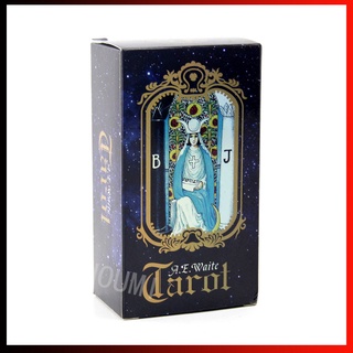 การ์ด A.E Waite Tarot เวอร์ชั่นภาษาอังกฤษ 78 แผ่นพร้อมคู่มือกระดาษ