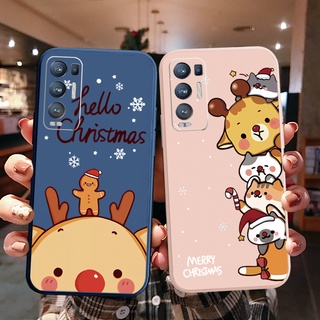 เคสซิลิโคนนิ่ม ขอบตรง ลาย Hello Christmas สําหรับ OPPO Reno6 Z 5G Reno 5 Pro 4 4G 3 Reno2 Z F