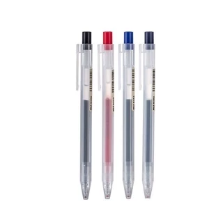 ปากกาเจล MUJl Knock Pressed สีดํา น้ําเงิน แดง ญี่ปุ่น
