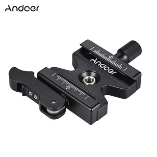 andoer cl - 50 ls อุปกรณ์คลิปหนีบอะลูมิเนียมสามารถปรับได้พร้อมกับสกรูยึด 1/4 &amp; 3/8 สําหรับกล้องถ่ายรูป