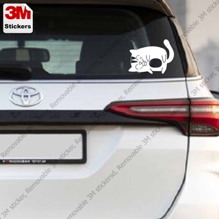 cat  funny สติ๊กเกอร์ 3M ลอกออกไม่มีคราบกาว  Removable 3M sticker, สติ๊กเกอร์ติด รถยนต์ มอเตอร์ไซ