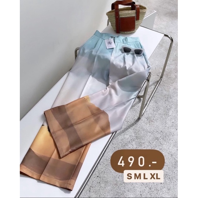 Loonnystore กางเกงขายาว ลายปริ้น size m