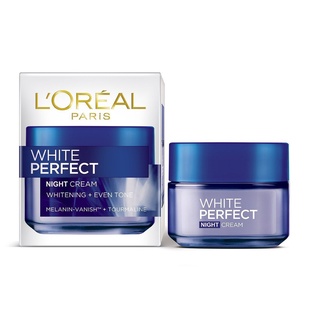 ลอรีอัล ไวท์ เพอร์เฟ็คท์ ไนท์ครีม 50 ml สูตรกลางคืน LOREAL PARIS WHITE PERFECT NIGHT CREAM