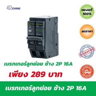 Chang ลูกย่อย 2P เซอร์กิตเบรคเกอร์ ตราช้าง 16A