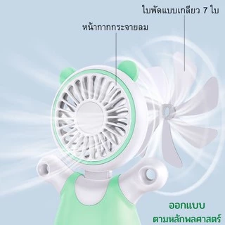 พัดลมคล้องคอ พัดลมพกพา พัดลมตั้งโต๊ะขนาดเล็ก ใบพัด 7 ใบ ขนาด 2.5 นิ้ว ให้แรงลม 3 ระดับ แบตฯ2000mAh เปิดต่อเนื่อง 12 ช.ม.