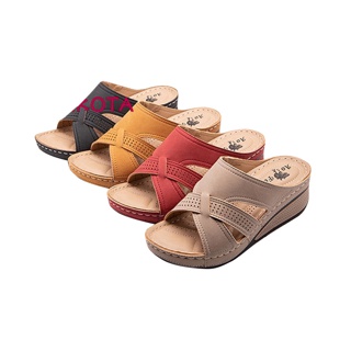 โปรโมชั่น : Atikota รองเท้าส้นหนา สวมสบาย พื้นนุ่ม มีรูฉลุ สำหรับผู้หญิง