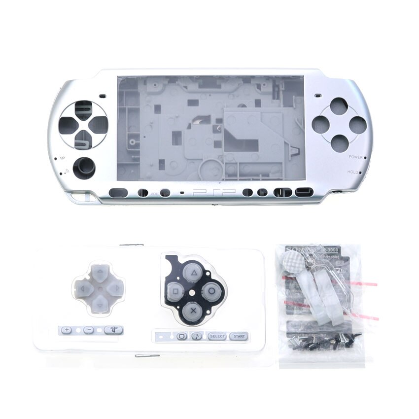 เคสฝาครอบเชลล์แบบเต็มพร้อมปุ่มชุดเปลี่ยนสําหรับ Sony PSP 3000 PSP3000 อะไหล่คอนโซลเกม