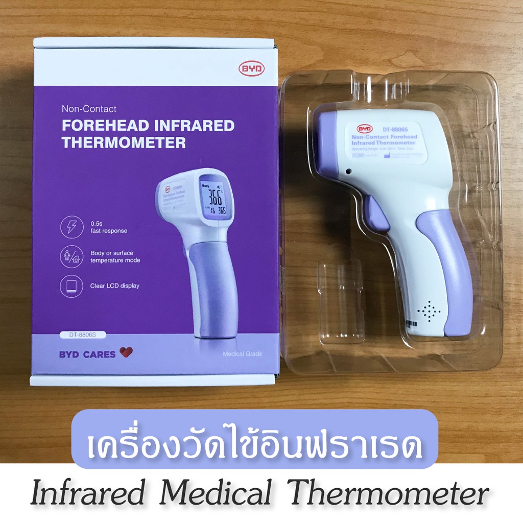 [ถูก ดี มีประกัน] เครื่องวัดไข้อินฟราเรด เครื่องวัดอุณหภูมิ เทอร์โมมิเตอร์ - Infrared Medical Thermometer