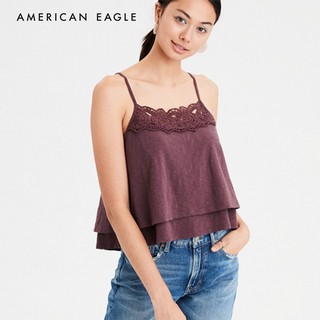 American Eagle Tiered Hem Crochet Crop เสื้อกล้าม ผู้หญิง ทรงครอป (WCL 036-3713-613)