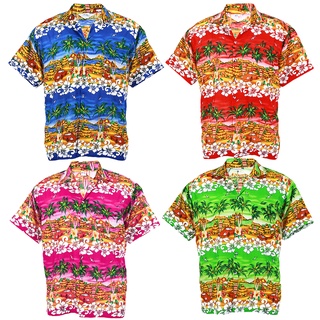 🌴 ไซส์ S M L เสื้อลายดอก เสื้อสงกรานต์ Hawaiian Shirt Aloha Holiday HW255