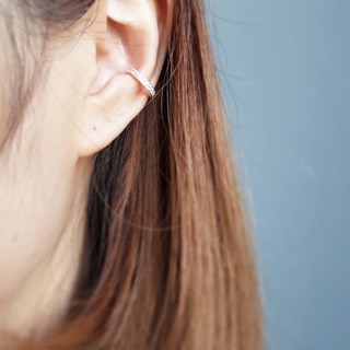 Minimalist925 Ear cuff ประดับเพชร cz เงินแท้