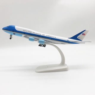 [20CM] โมเดลเครื่องบิน Air Force One (USA) 747 (Air Craft Metal Model)  มีล้อ และขาตั้งโชว์ ของขวัญ ของสะสม ของตั้งโชว์