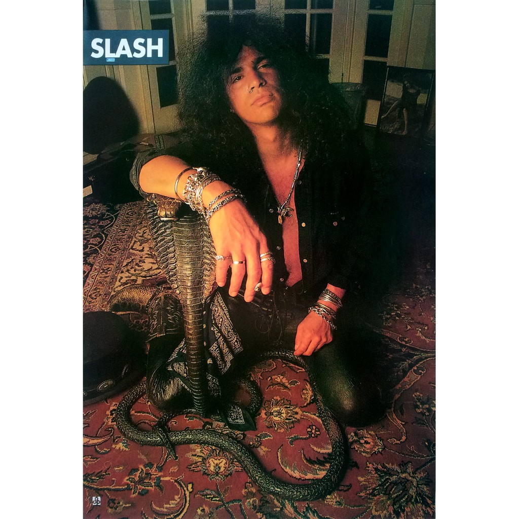 โปสเตอร์ รูปถ่าย นักดนตรี ร็อก Slash Guns N' Roses POSTER 24"x35" Inch Guitar Players Hard Rock Heav