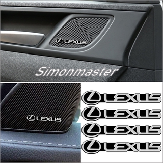 สติกเกอร์อลูมิเนียม รูปตราสัญลักษณ์ Lexus IS250 Is200 Es250 GS300 สําหรับตกแต่งภายในรถยนต์ 4 ชิ้น ต่อชุด