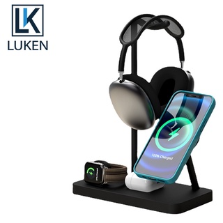 Luken 5 in 1 แท่นชาร์จแม่เหล็กไร้สาย แบบพกพา ถอดออกได้ สําหรับ iP12 Airpo Watch