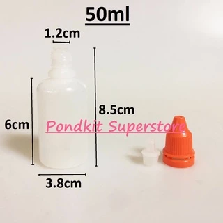 ขวดหยดพลาสติกเปล่าสีขุ่น set100ขวด 30ml/50ml/100ml พร้อมจุกและฝา