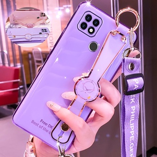 เคสโทรศัพท์มือถือ TPU แบบนิ่ม ลายนาฬิกา พร้อมสายคล้อง สําหรับ Realme C35 C31 C25 C21 C20 C17 C15 C12 C11 C21Y C25S C25Y