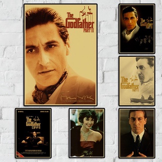 The Godfather: Part Ii โปสเตอร์กระดาษคราฟท์ สไตล์วินเทจ สําหรับตกแต่งบ้าน บาร์ ห้องนั่งเล่น