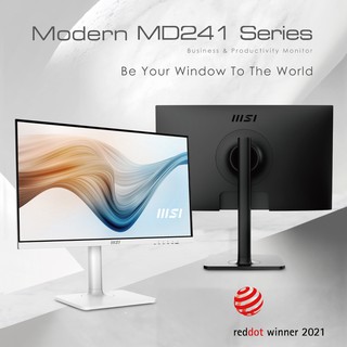 MSI Modern MD241P/W Monitor, IPS, Speaker, Full HD, 23.8", HDMI, DP, USB Type-C,Blue Light Cut, Anti-Flicker, VESA,Pivot